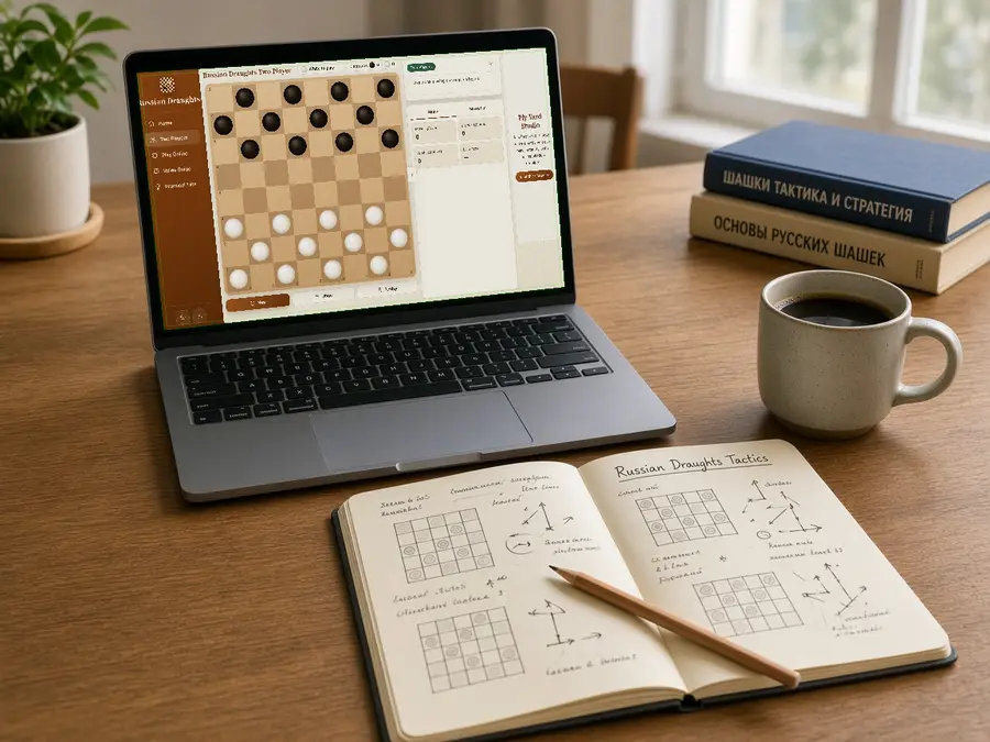 Replaying a same-device Russian draughts game from the move list