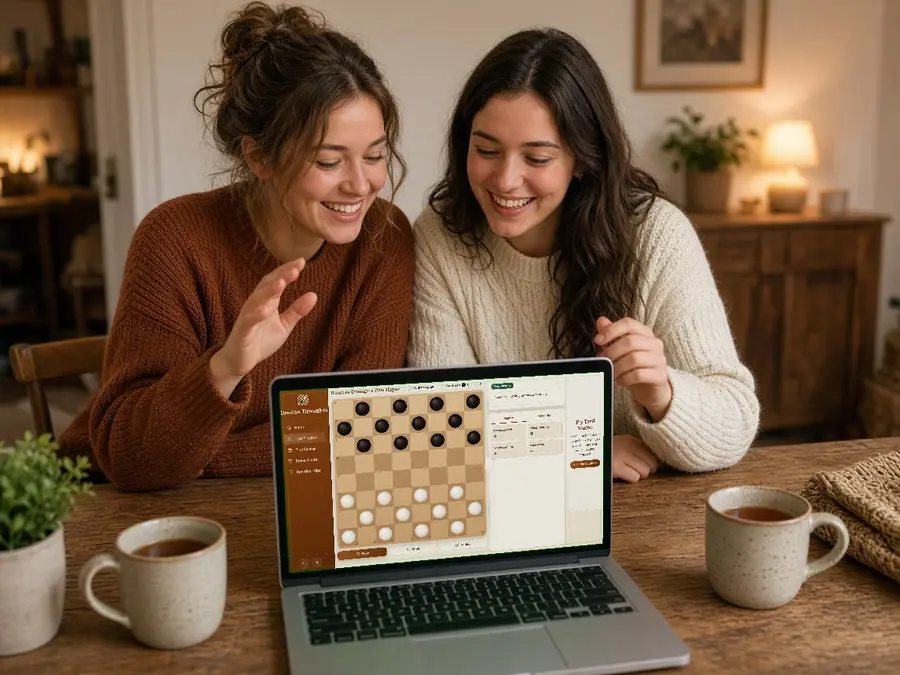 Two players discussing a backward capture and a flying-king diagonal